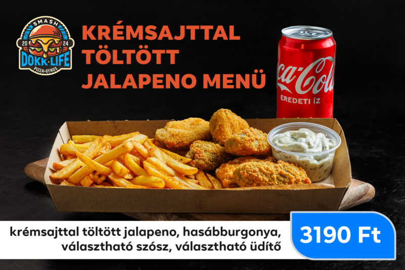 Krémsajttal töltött jalapeno menü