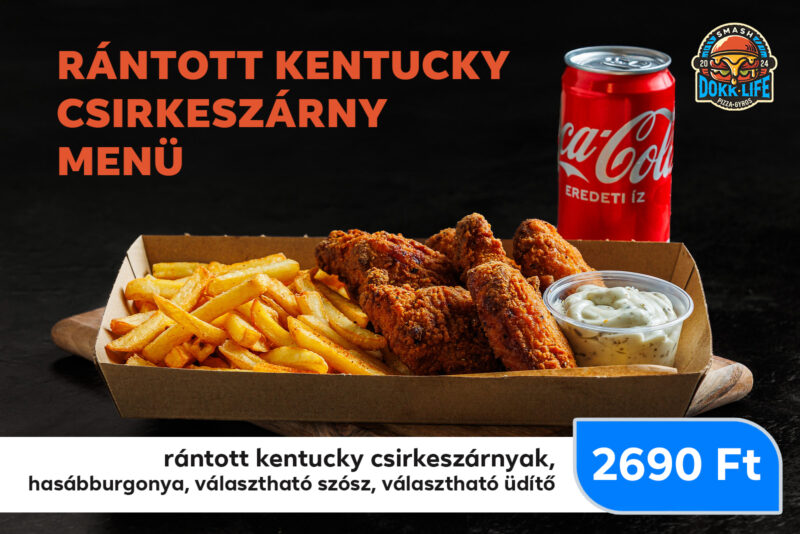 Rántott kentucky csirkeszárny menü