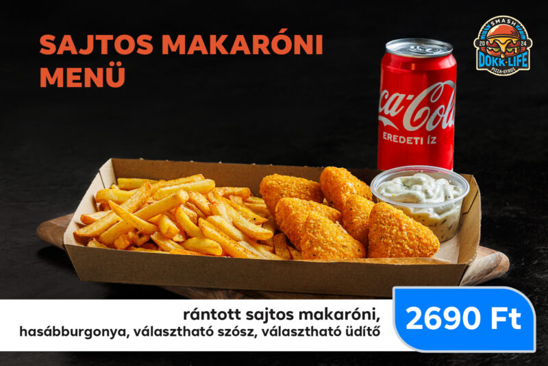 Sajtos makaróni menü